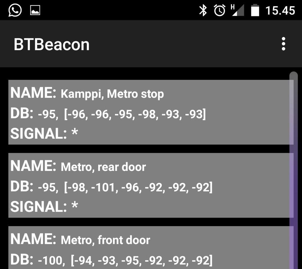 Mobile application Mobile application demonstrates how the Bluetooth beacons can be utilized for intelligent journey guidance in public transportation scenario.