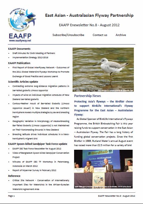 The Group serves as the Shorebird Specialist Group of Wetlands International and IUCN- Species Survival Commission. The latest publications are available to members for download here: www.