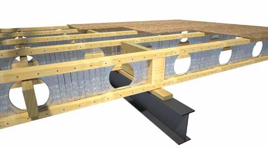 7mm Web stiffeners are required at: a) the ends of all joists b) the support line for cantilevers Web Stiffener each side of TECBEAM joists Blocking every third bay Flooring Strongback