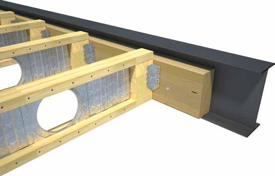 C. Continuous solid timber packing Pack the steel beam with continuous solid timber Bolt packing to steel beam web as per engineer s specifications and fix TECBEAM with joist hanger or Trip-L-Grip