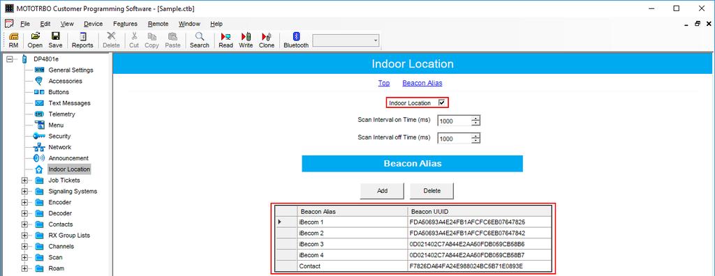 Indoor Tracking in SmartPTT Configurator Configuring Indoor Tracking in MOTOTRBO CPS e. In the left pane, select Indoor Location. In the Indoor Location pane, select the Indoor Location check box. f.