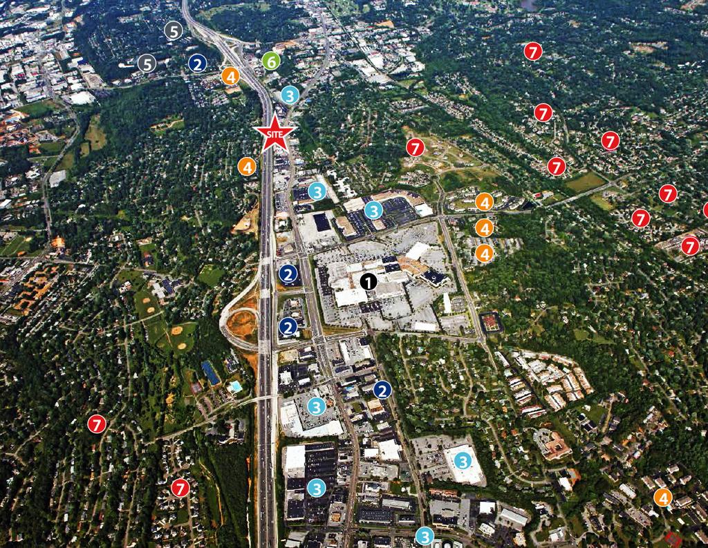 AREA MAP 1 WEST TOWN MALL Major retailers: Belk, Dillard s JCPenney, Sears, Regal Cinemas, The Cheesecake Factory GLA: 1,335,000 SF 2 HOTELS Extended Stay America: 72 rooms Hampton Inn: 120 rooms