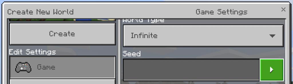 6. Choose Seed. From the Seed Picker choose a world. For example Sunflower fields.