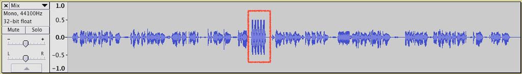 4. You can see the barking sound is louder than the rest. Pop Quiz: How to make the barking sound be equalized with the rest? 5. Export the sound track as.wav 