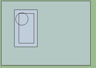 Now select the frame and hole (select tool, hold left mouse button and drag) then Edit >Make Group Now this object is a group drawing over it will not affect it.