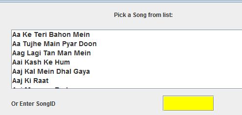 3. Selecting a Lyric to Play For evaluation of this software and singing offline, we have provided the following songs.