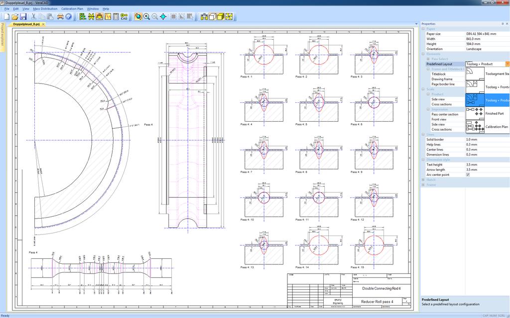 The template view offers predefined layouts for 2D drawings.
