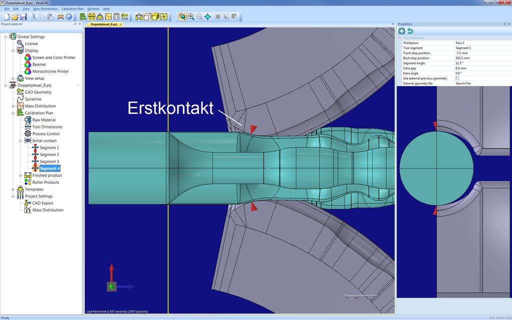 The predefined layout is available for tool segment, finished part, complete calibration plan (see blue selection on right side).