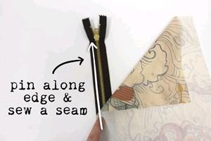 Now... the zipper! Making a lined, zippered bag is easy if you just follow a few simple steps.