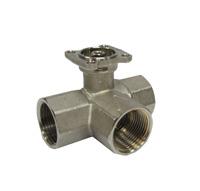 B350L, 3-Way, Diverting Ball Valve hrome Plated Brass Ball and Nickel Plated Brass Stem pplication This valve is typically used in air handling units on heating or cooling coils, and fan coil unit