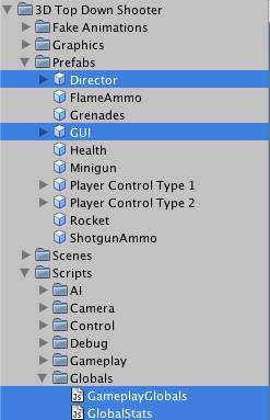 Gamekit and Scene SET-UP Game Base Set-up: 1. Drag and Drop the prefabs Director and GUI in the Hierarchy. 2. Let s see first the most important components attached in the GUI prefab s children. 3.
