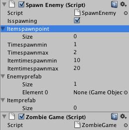 5. Here we have (the wrongly called) Enemy Spawn script. 6. Isspawning let you activate or not the spawn process.