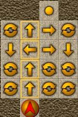 Problem 4: What Lies Ahead You are trapped in a room with a puzzle grid painted on the floor. You are in a start square, just below the puzzle grid, facing up.