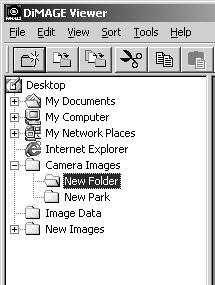 IMPORTING AND EDITING IMAGES Creating folders New folders can be created to store images. Click on the desired location for the new folder.