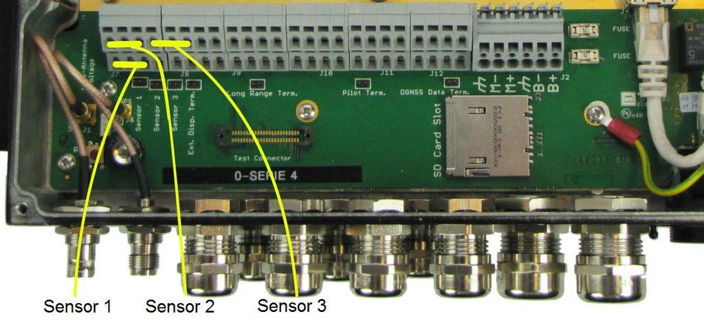 8.3.1.4 Sensor connections Sensors like GPS, Gyro, Speed log etc may be connected to the 3 different sensor inputs in the TR-8000 Transponder unit. Recommended cable diameter: 0.