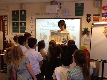 Naomi also read her new book, Tug of War, to the children. It hasn't even been published yet!