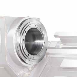 Extra large diameter of spindle though hole (bore) The 1000series has a big spindle through hole upto Ø560 (Ø22 )mm and powerful spindle of upto 75kW (100.