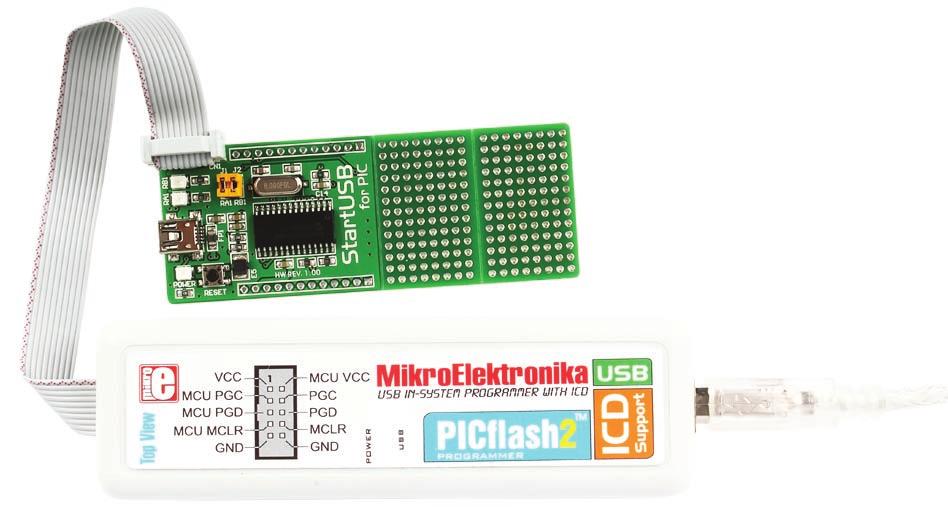In addition to the programming via bootloader, the microcontroller can also be programmed with the PICFlash programmer, Figure 4.