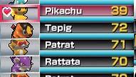 The Power number indicates the overall strength of each Pokémon. You can switch your current Pokémon by selecting a Pokémon from the list and pressing.