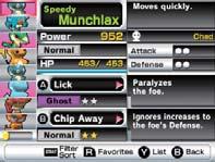 Pokémon Info Press Power in the switch menu to display detailed information about the selected Pokémon.