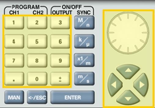 7. When selecting a numeric attribute for modification, modify the displayed value using the dial or the cursor keys, or by entering the value using the