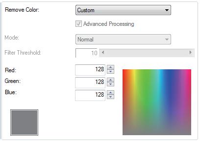 Scan (Windows ) When you select Custom from the Remove Color drop-down menu, the Color Dropout tab changes as follows: (3) (4) No.