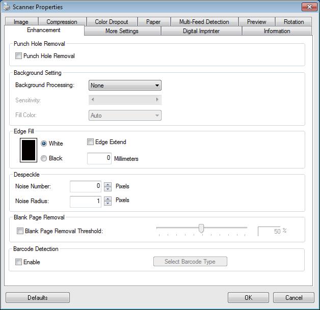 Scan (Windows ) Enhancement tab Click the Enhancement tab to improve the appearance of your scanned image. (1) (2) 5 (3) (4) (5) (6) No.