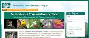 Pennsylvania Conservation Explorer Conservation Planning & PNDI Environmental Review Tool www.naturalheritage.state.pa.