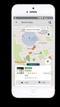 Stay up-to-date with any locality through World View Find nearby parking, toilets, petrol pumps, metro stations, and