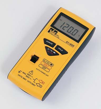 Test and Measurement 600 Series Pocket Meter Low cost, multi-function Convenient pocket size Built-in test stand Overload protection on all ranges 2-year warranty 310 Series Digital Meters 61-605