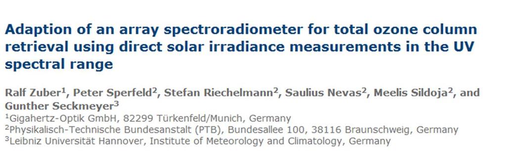 TOC inter-comparison measurement results The measured spectra and integral values showed good agreement to the results of the double monochromator based QASUME (*) reference system.