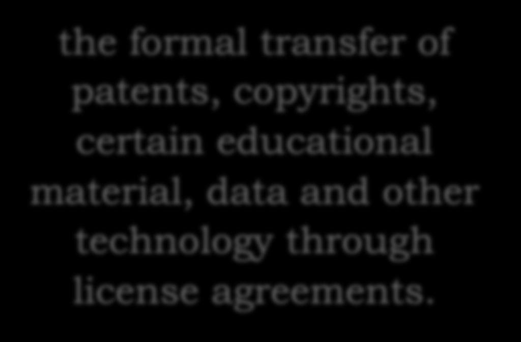 patents, copyrights, certain educational
