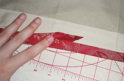 8. When you get to the last side you'll need to match up the two ends of binding strips.