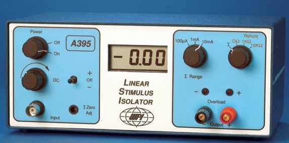 A395 Linear Stimulus Isolator Replicates a programmed waveform of any shape or polarity All WPI stimulus isolators are designed to supply constant current because current threshold (not voltage) is