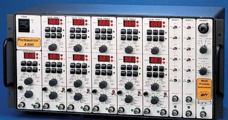 A300 Pulsemaster Multi-Channel Stimulator An integrated five-channel pulse generator/stim u la tor including one in ter val generator, five pulse or train channels, two mixer chan nels and one very