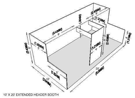 ISLAND BOOTH: An Island Booth is a booth exposed to aisles on all four sides. An Island Booth is 20 x20 or larger.