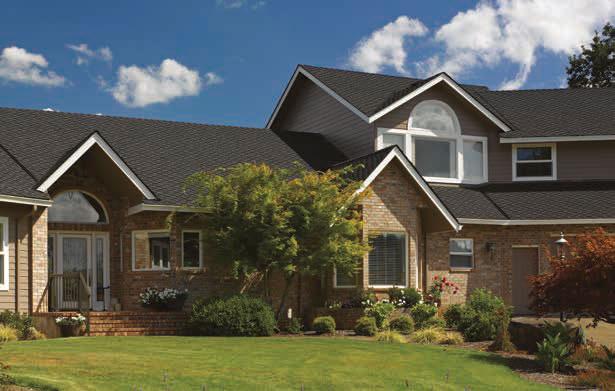 LUXURY SHINGLES Aged Bark Presidential Shake TL, shown in Charcoal Black PRESIDENTIAL SHAKE TL Three-piece laminated fiber glass construction Distinctive sculpted, rustic look 75 lbs.