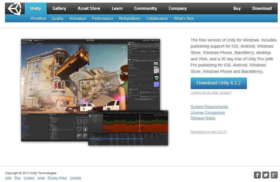 Installation Guide for Unity 3D The current Unity 3D version can be downloaded here: http://unity3d.