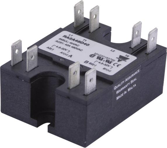 Solid State Relays Industrial, 2-Pole ZS Type 2-Pole AC Solid State Relay Zero switching For resistive and inductive AC loads Direct copper bonding (DCB) technology LED indication Rated operational