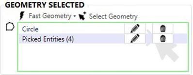 To add existing geometry, click on [Selected Geometry] button or click directly