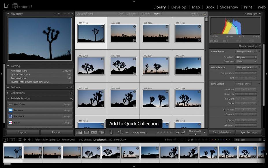 The Quick Collection in Lightroom provides a helpful method of organizing photos you may want to archive out of your primary Lightroom catalog.