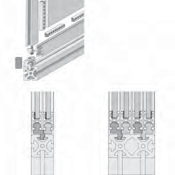 Sliding-Door Guide See page 4 for application details 1 3 4 1 Two sliding doors in T-slot of a 40 series profile Four sliding doors in T-slots of an
