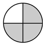P03. What fraction of this circle is shaded? P04.