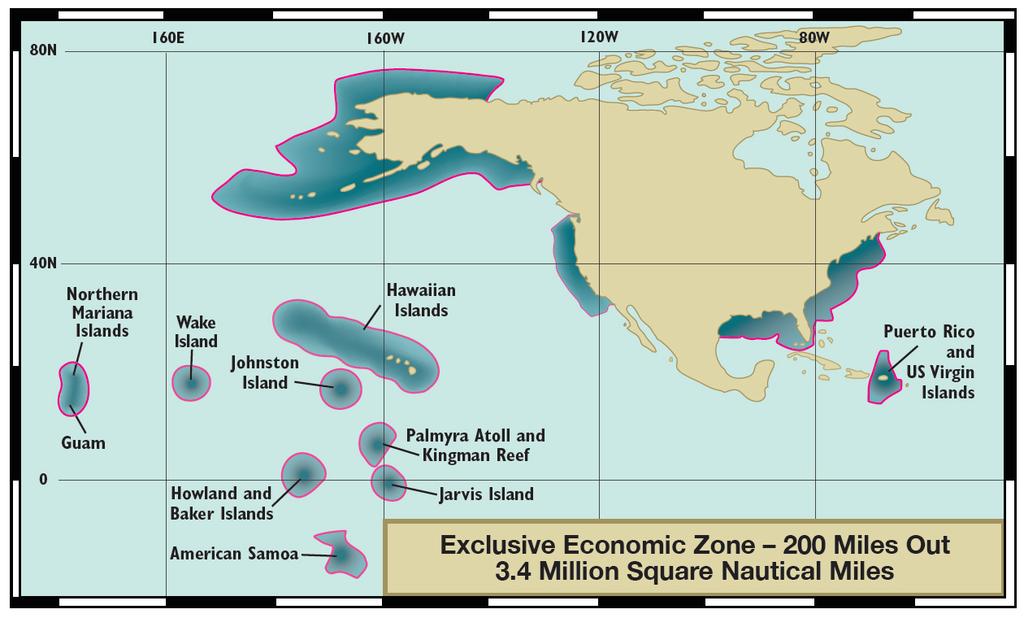 NOAA s Charting Responsibility NOAA is responsible for charting U.S. territorial waters and the U.S. Exclusive Economic Zone (EEZ), a combined area of 3.