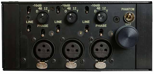 LEFT SIDE PANEL Balanced channel inputs three electronically balanced circuits (transformer balanced is optional) in phase with one another.