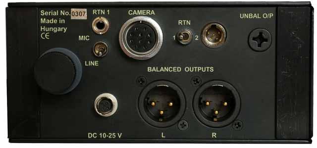 RIGHT SIDE PANEL Balanced outputs The main outputs are via transformer balanced XLR connectors and a Hirose 10pin multiway connector is also fitted to facilitate rapid connection of outputs and