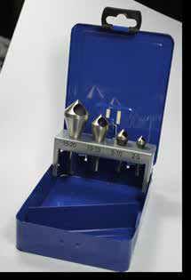 Countersinks - HSS Single Cutting Edge Countersink/e burr Feature a single hole design for quick cutting and efficient chip ejection 1/4 chucking shank Available in either 90 or 100 Chamfering Angle