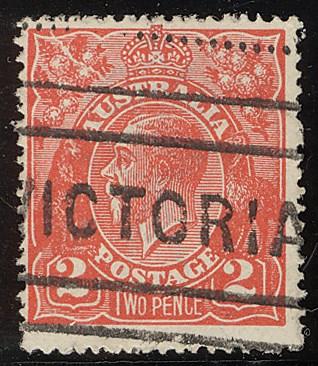 2d RED ACSC 96C b/c Rose Scarlet Single Crown showing dry ink fine used perforated OS nice stamp and
