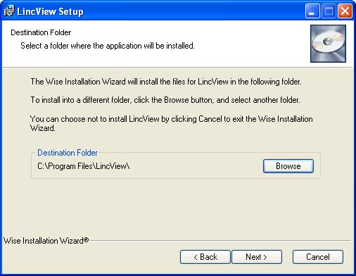 4) Select a Destination folder to install