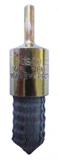 Spindle Mounted Brushes Crimped Cup Brush (Decarb) Josco Decarbonising Crimped Cup and End Brushes are ideal for removing rust and corrosion from most metals, and decarbonising in automotive